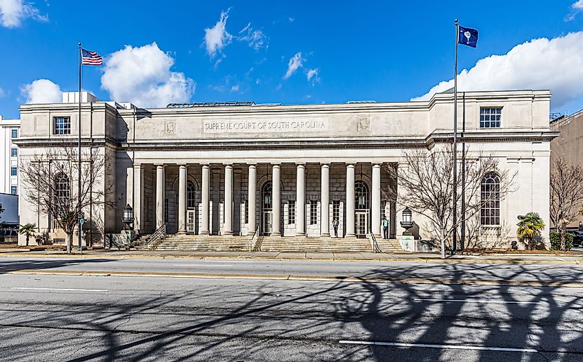 The South Carolina Supreme Court Building in Columbia, South Carolina