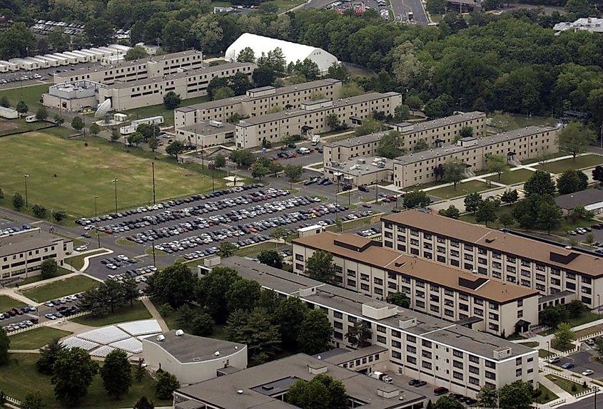 Aerial view of Fort Monmouth in New Jersey.