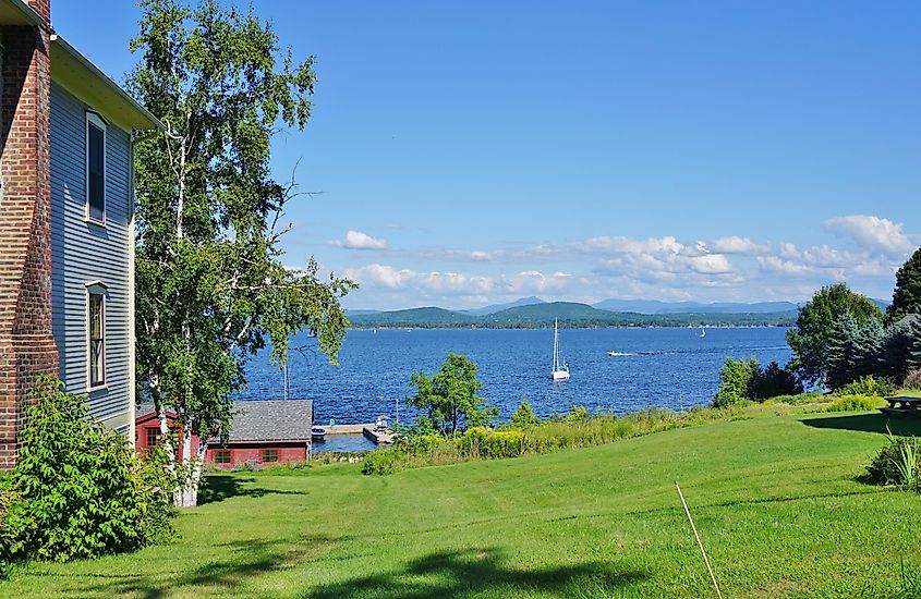The quaint town of Essex, located on the shores of Lake Champlain in New York state.