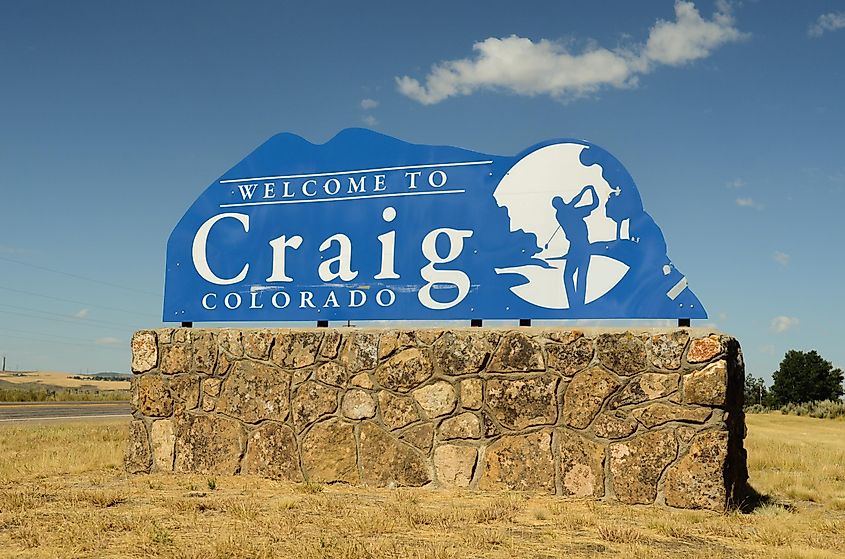 Sign of Craig, Colorado. Editorial credit: photo-denver / Shutterstock.com