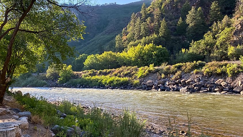 Colorado River in Glenwood Canyon, Colorado.