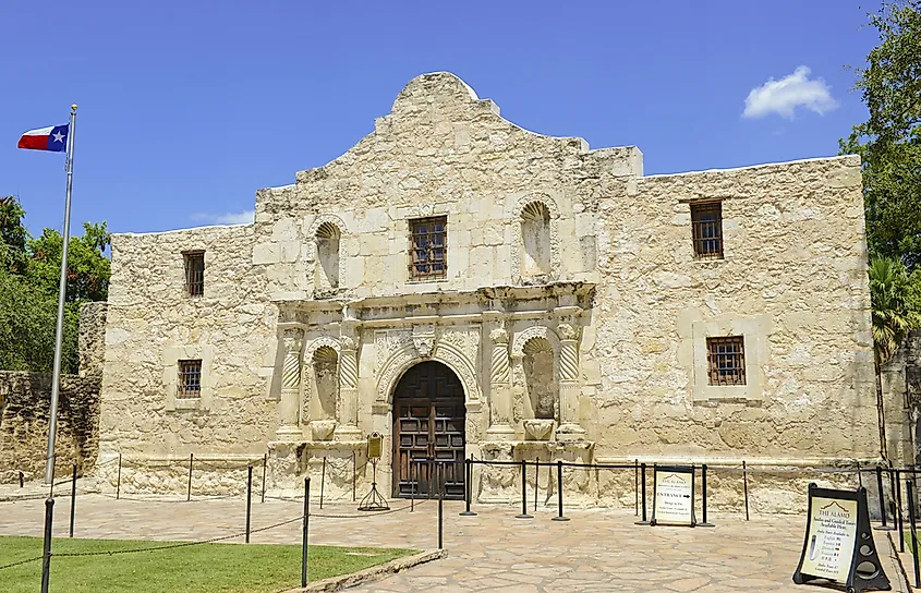 The Alamo in San Antonio, founded in 1718 as Mission San Antonio de Valero.