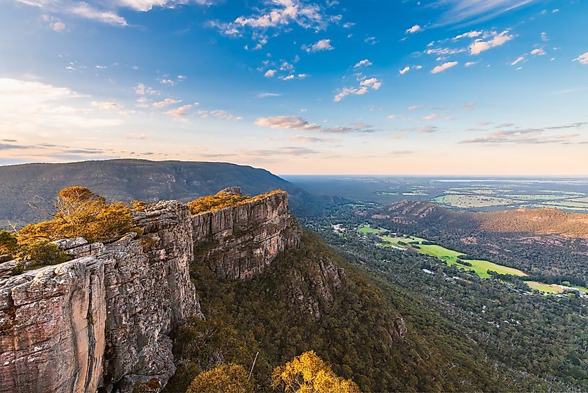 Grampians National Park mountains viewed from Pinnacle lookout at sunset, Halls Gap, Victoria, Australia. myphotobank.com.au via Shutterstock