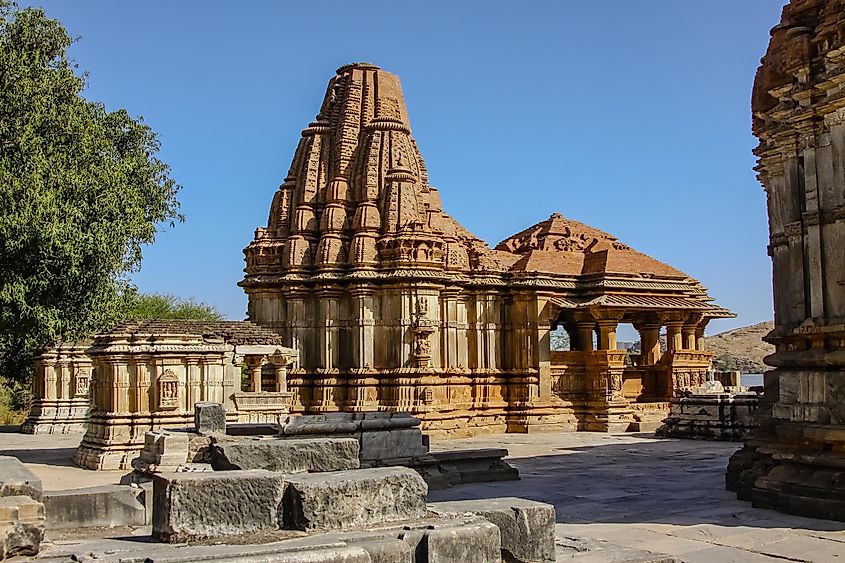 The beautiful Eklingji Temple complex.