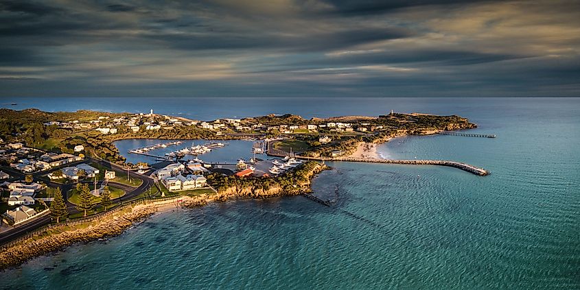 Aerial view of Robe, South Australia.