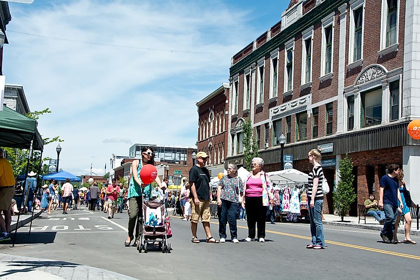 Visitors throng the streets at Barre's annual Heritage Days Festival held every year at the end of July.