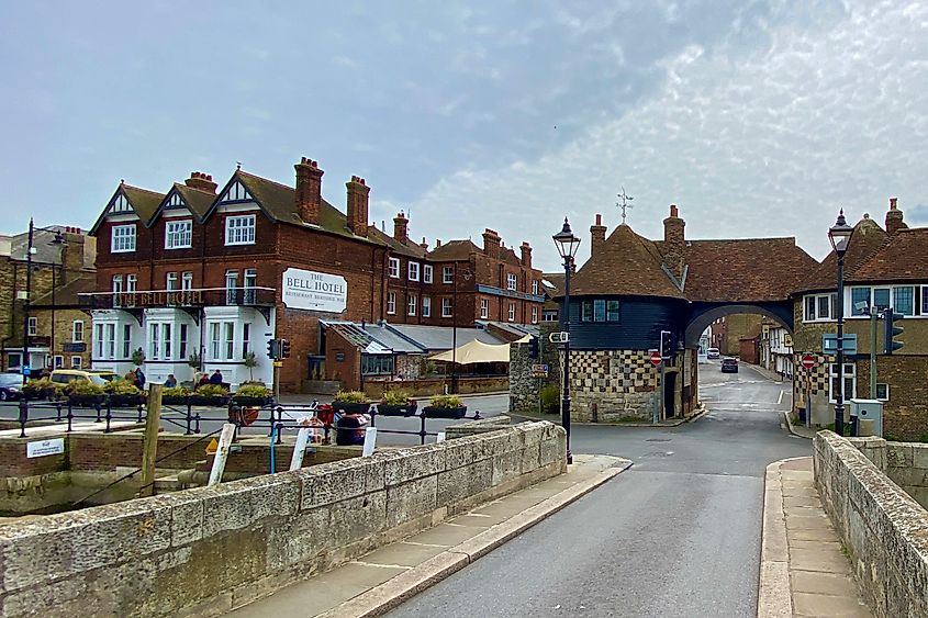 Sandwich 14th-century Barbican gate beside the River Stour Image credit Bryan Dearsley