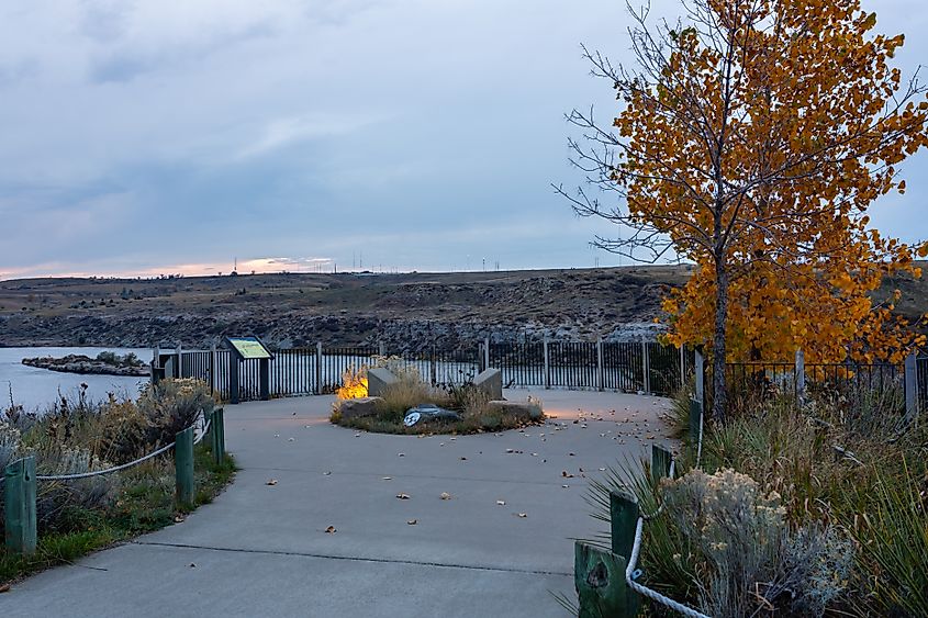 Giant Springs State Park in Great Falls, Montana, in autumn season