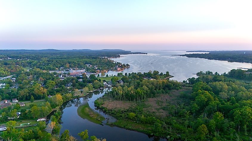 Above North East River in North East, Maryland
