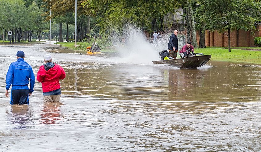 Heavy rains from hurricane Harvey caused floods in many areas around Houston.