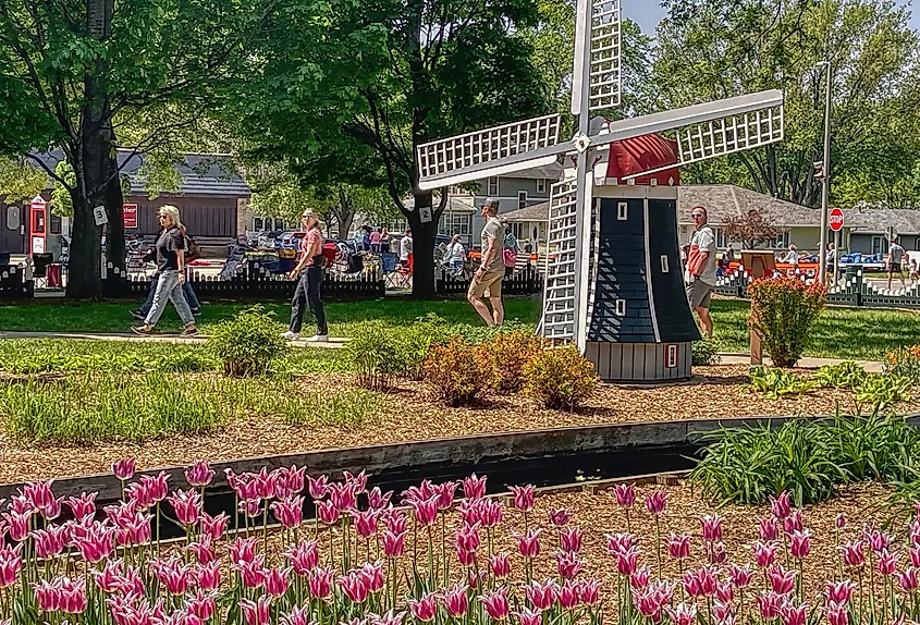 The annual tulip festival in Orange City, Iowa.