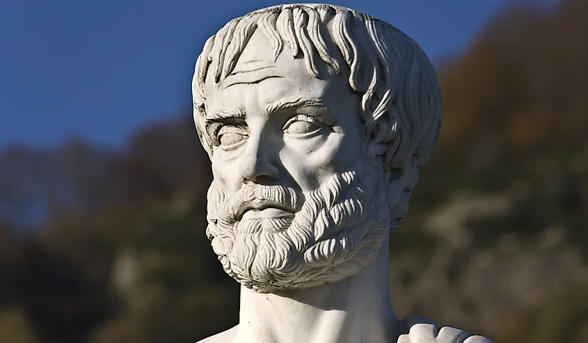 Aristotle statue located at Stageira of Greece