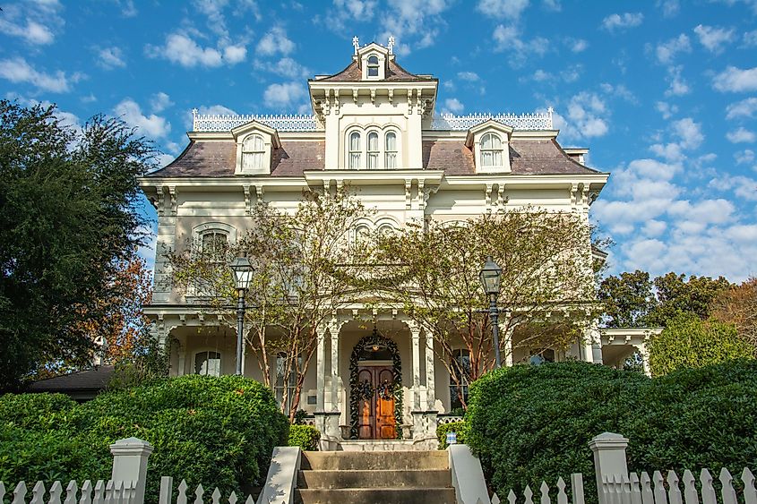 Glen Auburn Mansion, built for Christian Schwartz in 1875, in the Historic District of Natchez, Mississippi.