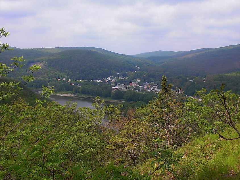 View of Shickshinny, Pennsylvania from Overlook B on the Mocanaqua Loop Trail