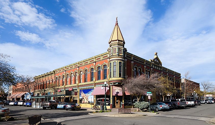 Davidson Bulding in downtown Ellensburg, Washington on Spring evening