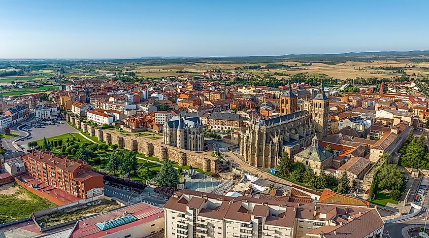 The cityscape of Astorga, Spain.
