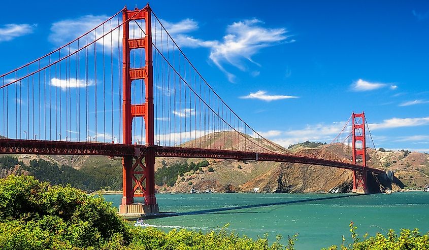 Golden Gate Bridge vivid day landscape, San Francisco