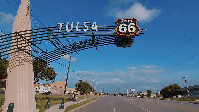 Historic Route 66 in Tulsa, Oklahoma.