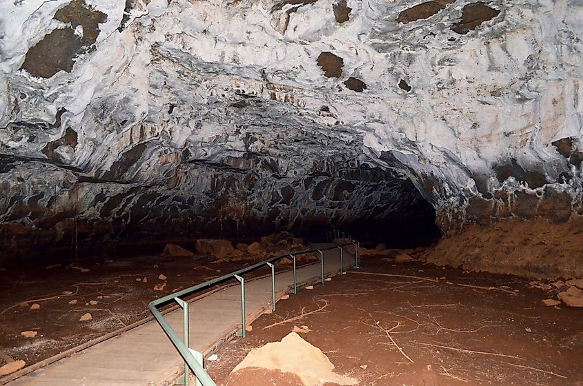 Volcanic lava tubes in Undara Volcanic National Park near Mount Surprise in Queensland, Australia.