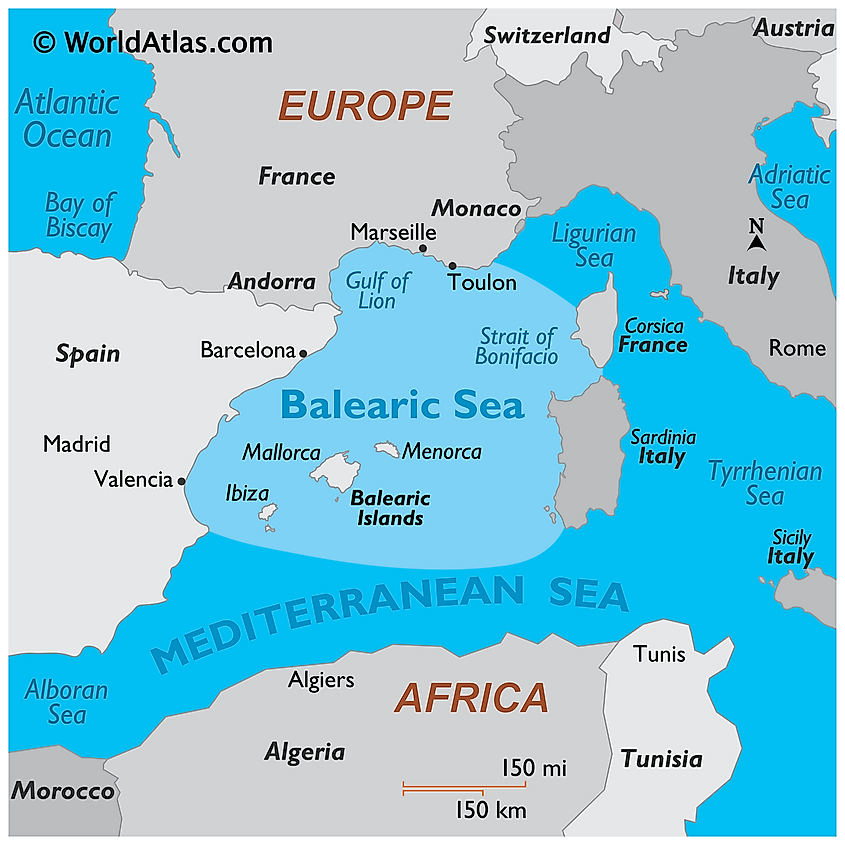 Balearic Sea map