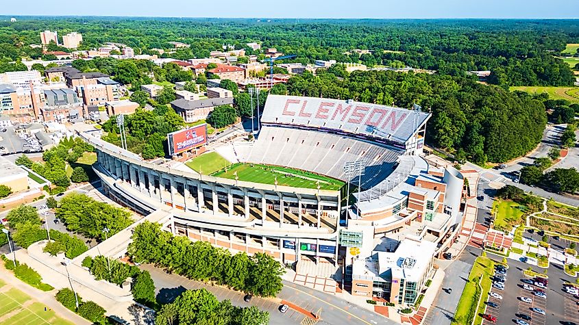 Memorial Stadium on the Clemson University Campus in Clemson, South Carolina
