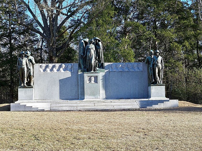 Dedicated in 1917, the Confederate Memorial honors all Confederate troops in the Battle of Shiloh.