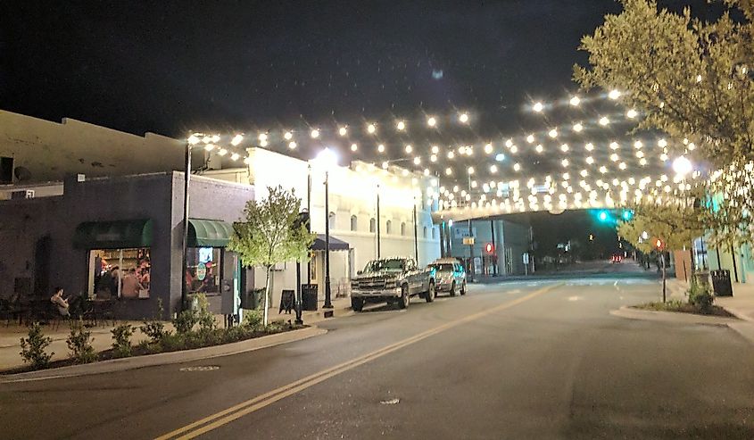 View of downtown Hartsville at night