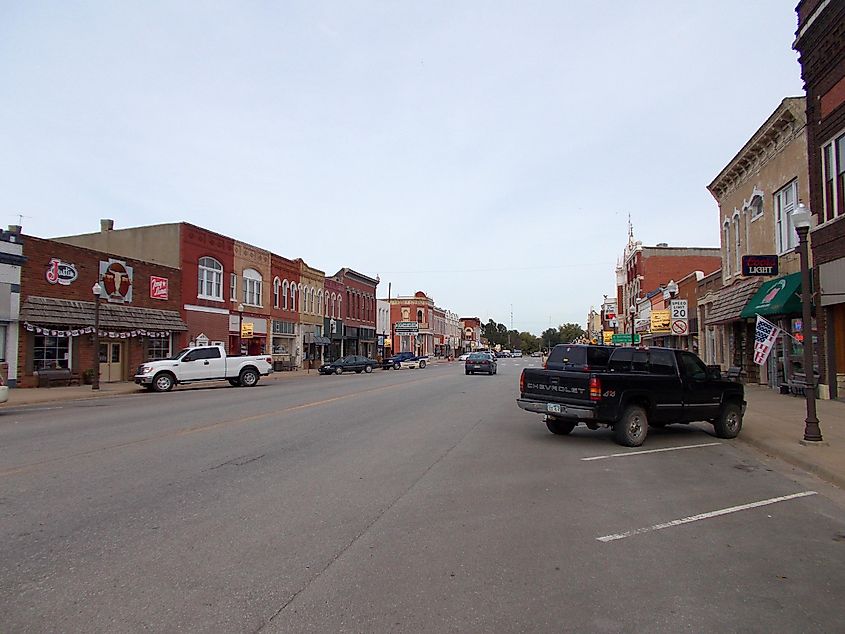 Downtown street in Council Grove in Kansas