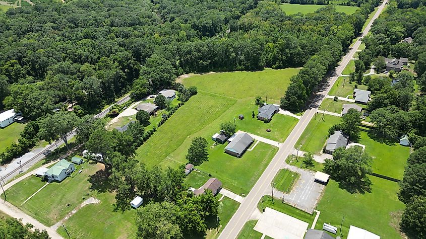 Aerial view of Chunki, Mississippi.