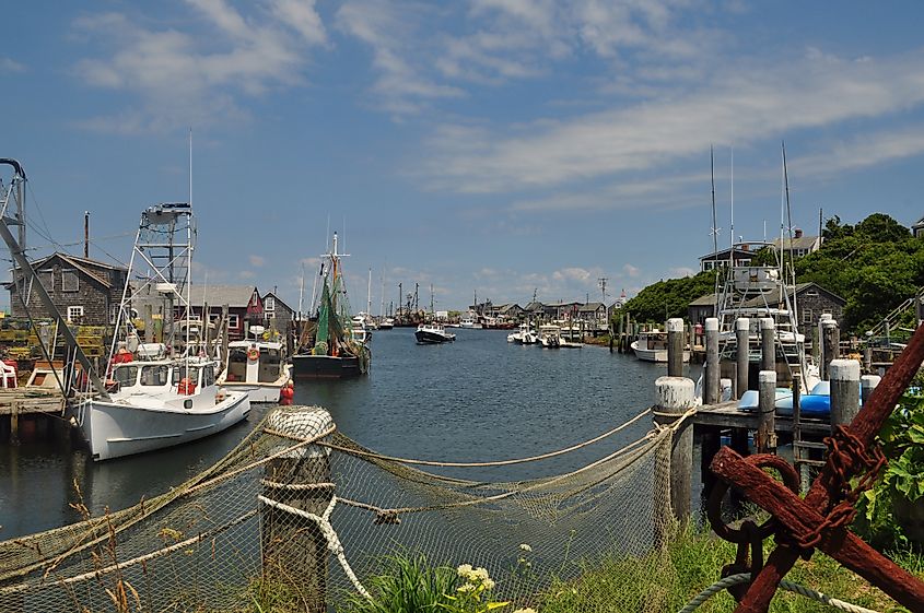 A view of Menemsha Basin, located in Menemsha, Martha's Vineyard.  