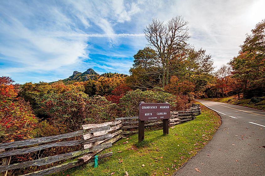 Grandfather Mountain is a mountain near Linville, North Carolina. 