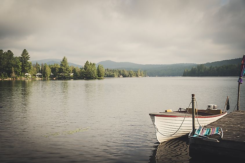 Blue Mountain Lake in Indian Lake, New York in the Adirondack Mountains.