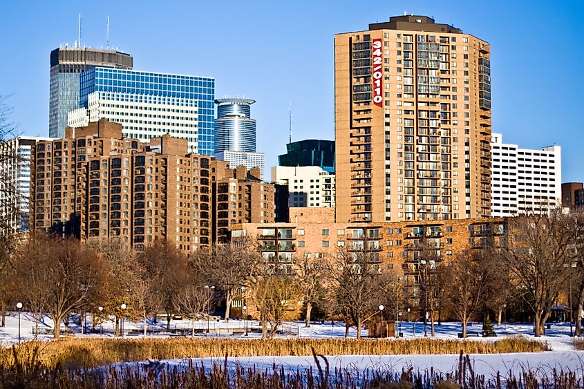 Downtown Minneapolis from Loring Park.