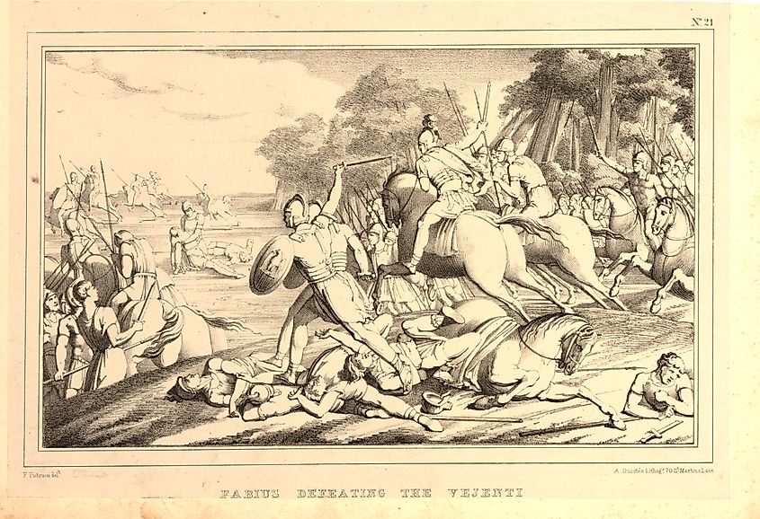 Fabius defeating the Vejenti. Credit: British Museum, Public domain, via Wikimedia Commons