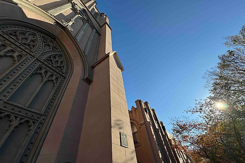 Norfolk Freemason Street Baptist Church, Norfolk. exteriors with sun image credit Bryan Dearsley