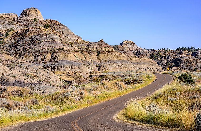 The unique landscape of the Makoshika State Park, Montana