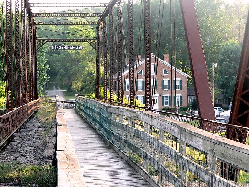 A scene from Bentonsport Bridge, Iowa.