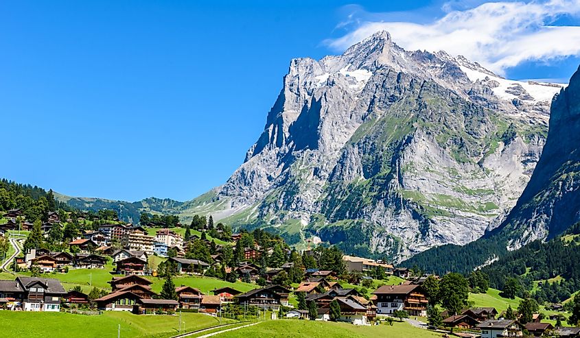 Grindelwald, beautiful village in mountain scenery, Switzerland