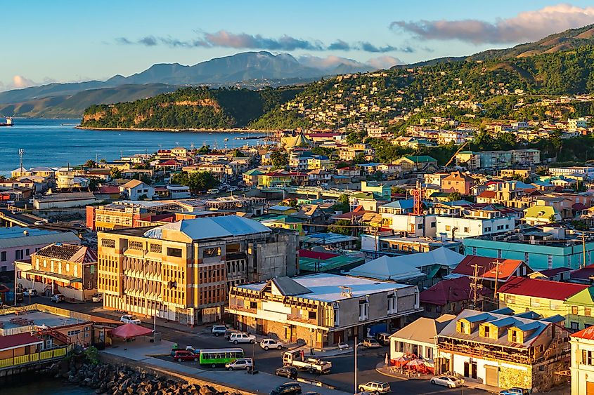 Roseau, city and cruise port of Dominica