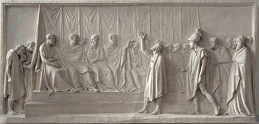 Canova - The apology of Socrates in front of the judges, 1790-1792