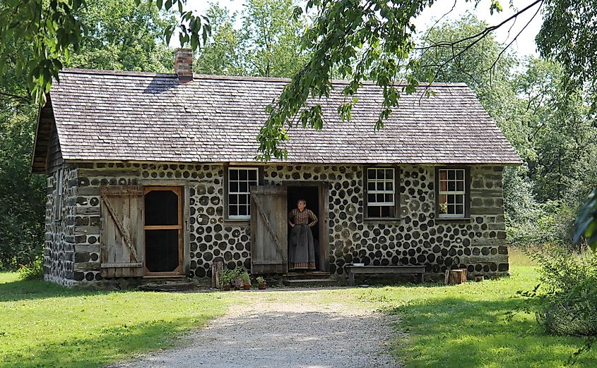 A historical actor at Old World Wisconsin in Eagle, Wisconsin.