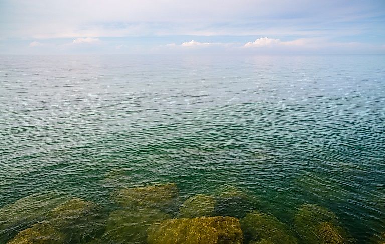 The shallows of Lake Erie seen from Presque Isle State Park, Pennsylvania
