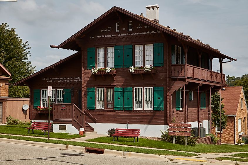 The Chalet of the Golden Fleece museum in New Glarus, Wisconsin
