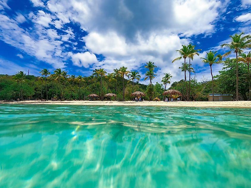 Honeymoon Beach from the water.