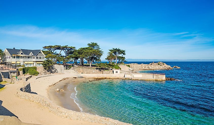 Homes along the beach in Pacific Grove, California