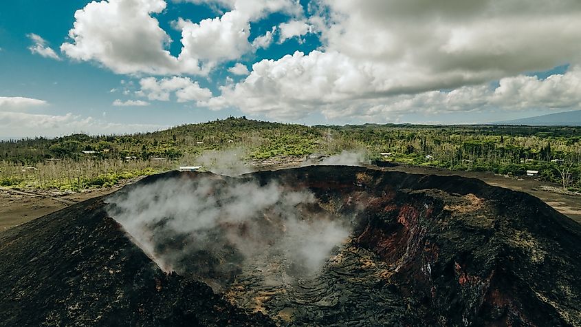Frozen lava from Kilauea Volcano in big island, Hawaii