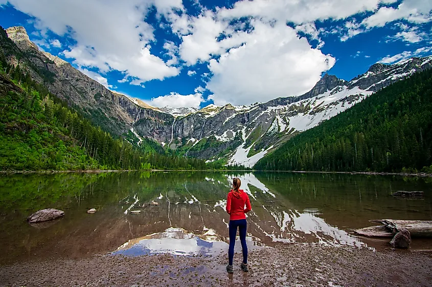 A glacial lake in Glacier National Park, Montana.