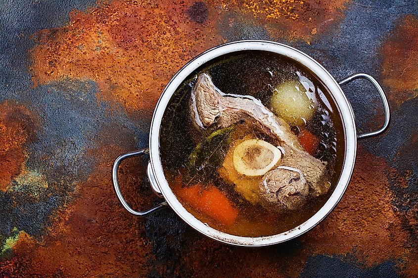 A warm broth is a perfect environment for bacteria to breed in, so it can get re-contaminated.