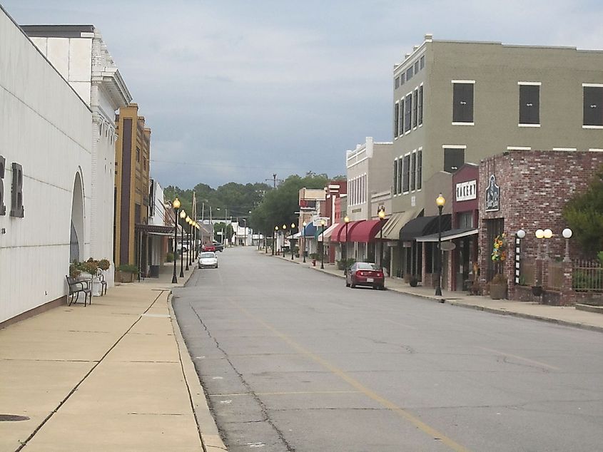 Downtown streets of Winnsboro, Louisiana.