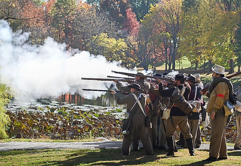 Reenactment of the Battle of Lexington in Lexington, Missouri. Editorial credit: Wirestock Creators / Shutterstock.com